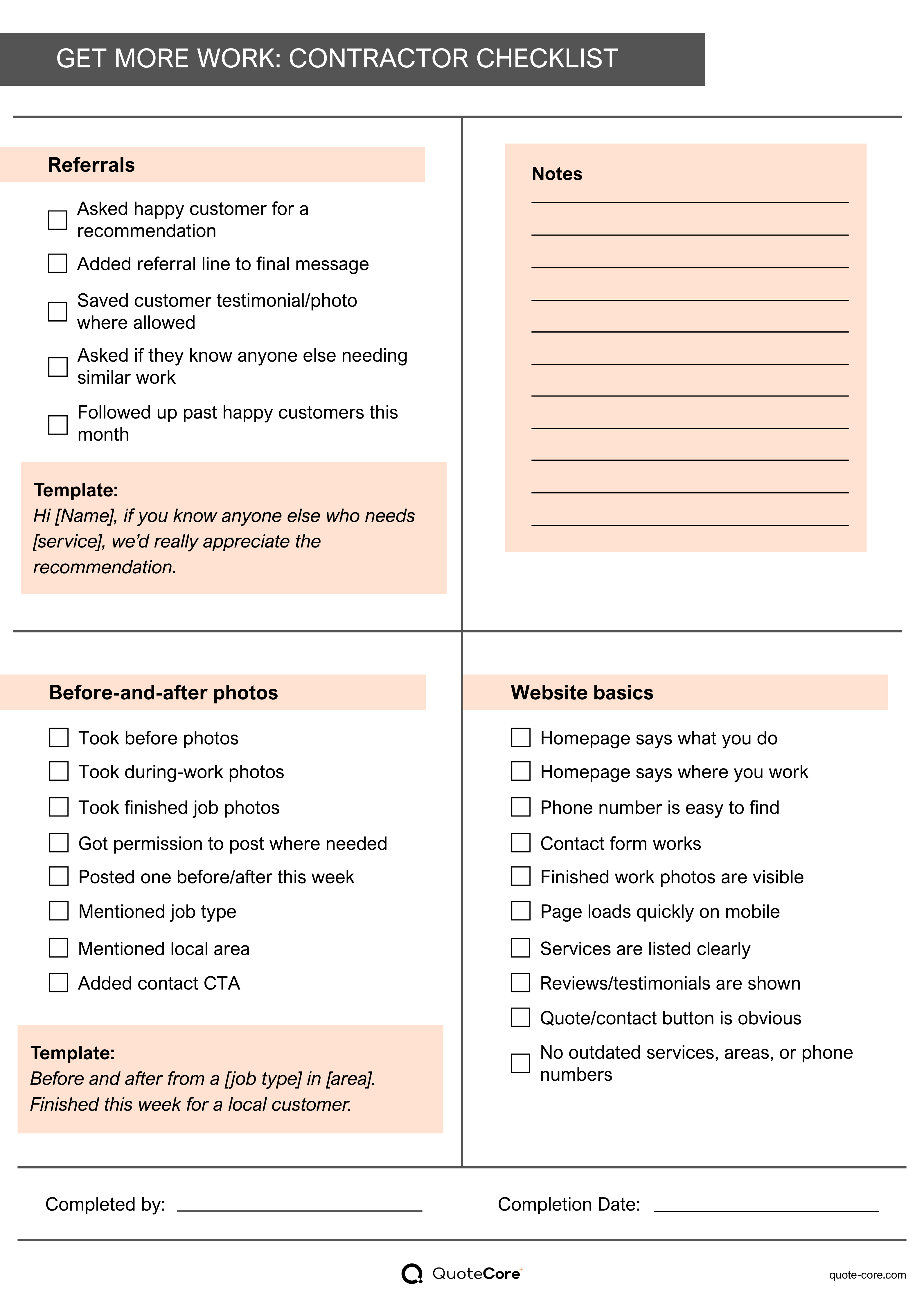 Work Winning Checklist - Page 2