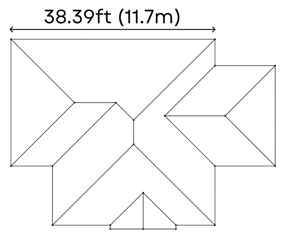 Unmeasured architectural roof plan before QuoteCore+ residential roof takeoff