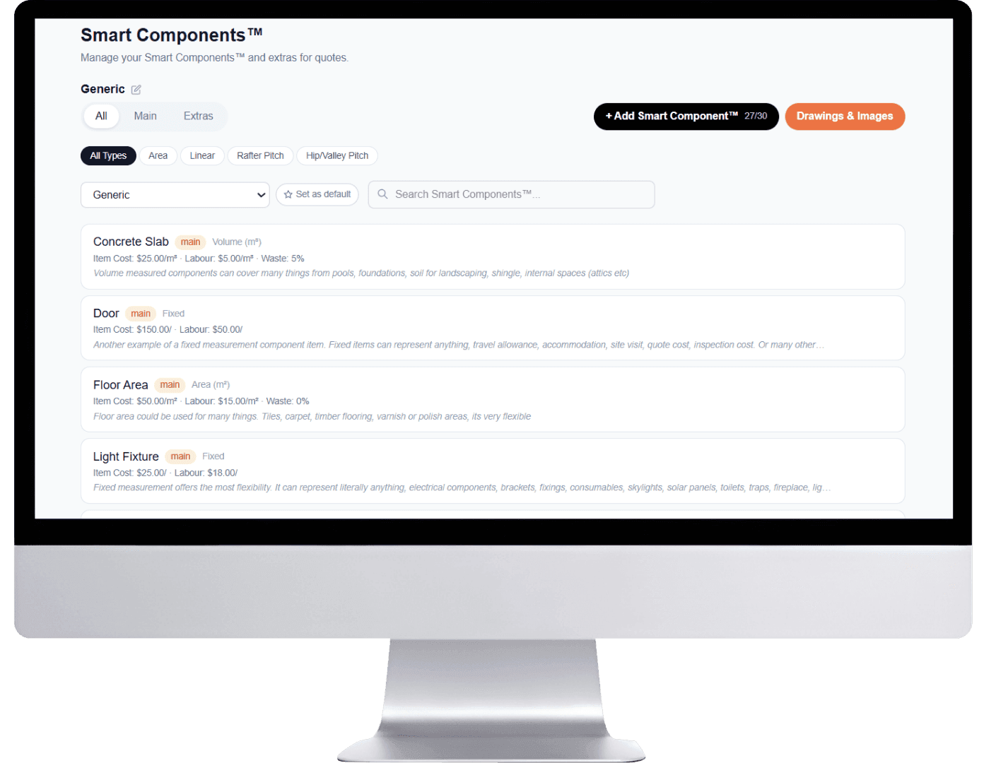 Smart Components - component list